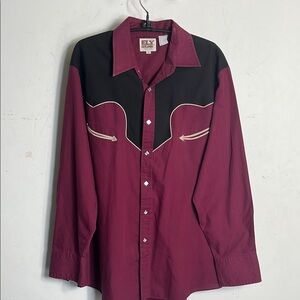 Western Cowboy Sz Large Snap Shirt